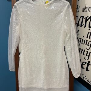Elegant White Sequin Dress